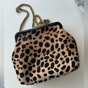 Clare V Cheetah Purse with chain strap